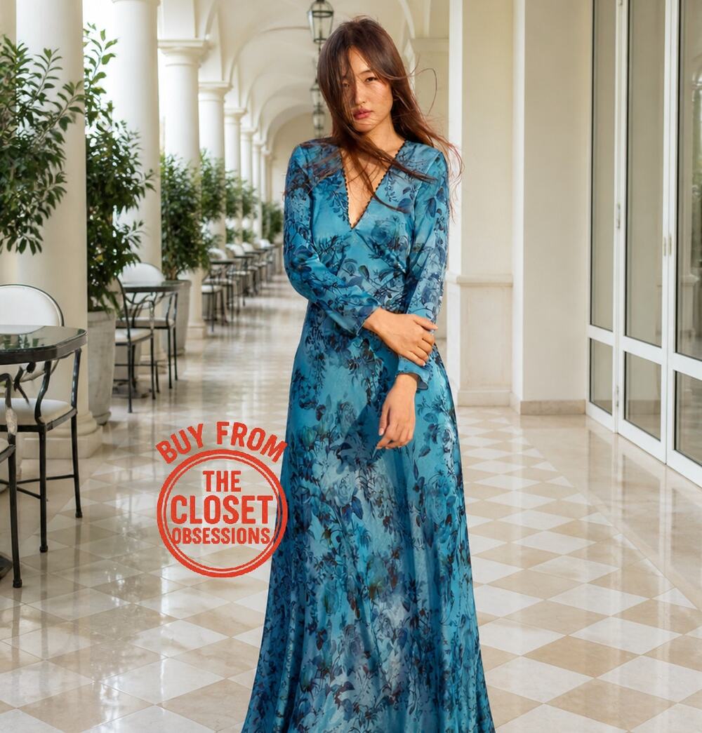 Zara NWT Blue Lace V Neck A Line Midi Dress S M